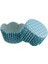 Depposite Cupcake Kalıbı Pet Kapsül Dalgalı Kek Kalıbı 65X38 mm - 100 Adet Puantiyeli Mavi 3.8x6.5 cm 1