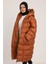 Camel Kadın Kapüşonlu Oversize Tesettür Şişme Mont P-00000760 1