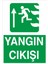 Iş Güvenliği Levhası - Yangı Çıkışı Yukarı Ok 1