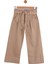 Kız Çocuk Kemerli Bol Paça Pantolon 54707 Taş Rengi 4