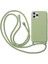 iPhone 13 ile Uyumlu Ipli Boyun Askılı Silikon Kılıf Kadife Iç Yüzeyli Epiphany Kılıf Yeşil 1