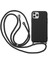 iPhone 11 ile Uyumlu Ipli Boyun Askılı Silikon Kılıf Kadife Iç Yüzeyli Epiphany Kılıf Siyah 1