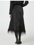 Melis Ağazat XKoton - Tüy Detaylı Saten Midi Etek 4