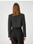 Crop Blazer Ceket Düğme Detaylı 4