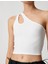 Crop Atlet Tek Omuz Pencere Detaylı Fitilli 5
