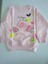 Toz Pembe Baskılı Bilekleri ve Boyun Kısmı Lastikli Sweatshirt 1