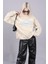 Bej Bisiklet Yaka Baskılı Sweatshirt MG1571 2