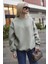 Kadın Mint Yeşili Bisiklet Yaka Oversize Basic Sweatshirt Uzun Kol 1