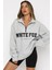 Karmelanj Fermuar Detaylı Baskılı Sweatshirt MG1246 2