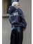 Antrasit Baskılı Oversize Kapüşonlu Kadın Sweatshirt MG1581 3