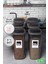 Aes Home Kırılmaz Kare Erzak Saklama Kabı Füme 1,75 lt x 6 Adet (6'lı Ölçek ve Etiket) 1