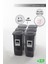 Aes Home Kırılmaz Kare Erzak Saklama Kabı Füme 1,75 lt x 6 Adet (6'lı Ölçek ve Etiket) 2