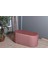 Velluto Lungo Lounge Gül Kurusu Puf - 90cm Oval Dekoratif Puf Koltuk 2
