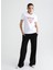 Bisiklet Yaka Beyaz Kadın T-Shirt W2BI69K8FQ1G011 4