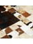 Siyah & Krem Dana Derisi Patchwork Halı 80 x 150 cm 5
