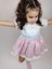 Dmını Bebe Yaka Arkası Fiyonklu Kız Çocuk Elbise, Kız Bebek Doğum Günü Elbise ID:126 3