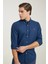 Slim Fit Lacivert Armürlü Gömlek 2