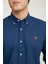 Slim Fit Lacivert Armürlü Gömlek 3