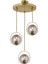 Modern Füme Glop Camlı Daire Model Üçlü Gold Sarkıt Avize 1