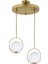 Modern Beyaz Glop Camlı Daire Model Ikili Gold Sarkıt Avize 1