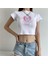 Pretty Cat & Heart Baskılı Beyaz Crop 3