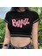 Bratz Baskılı Ters Dikiş Siyah Crop 1