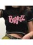 Bratz Baskılı Ters Dikiş Siyah Crop 2