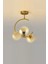Hilal C Model Modern Spor Glop Bal Camlı Gold 3lü Plafonyer Avize 1