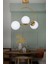Hilal C Model Modern Spor Glop Beyaz Camlı Gold 3lü Plafonyer Avize 3