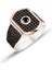 Gümüş Üstü ve Yanları Siyah Zirkon Taşlı Tek Taş Detaylı Erkek Yüzük 1