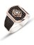 Gümüş Üstü ve Yanları Siyah Zirkon Taşlı Tek Taş Motifli Erkek Yüzük 1