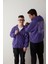 Mor Best Buddies Uzun Kollu Kapüşonlu Sweatshirt 1
