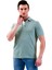 Çağla Yeşili Üzeri Beyaz Puantiyeli Polo Yaka Kısakol Pamuk Slim Fit Tişört 1