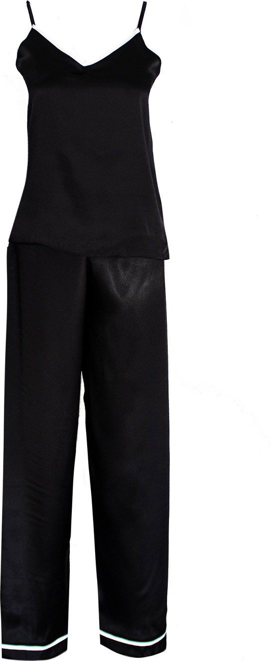 Mita Concept Siyah Beyaz Biyeli Askılı Pijama Takımı