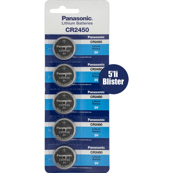 Panasonic CR2450 3V Lityum Pil 5'li Paket
