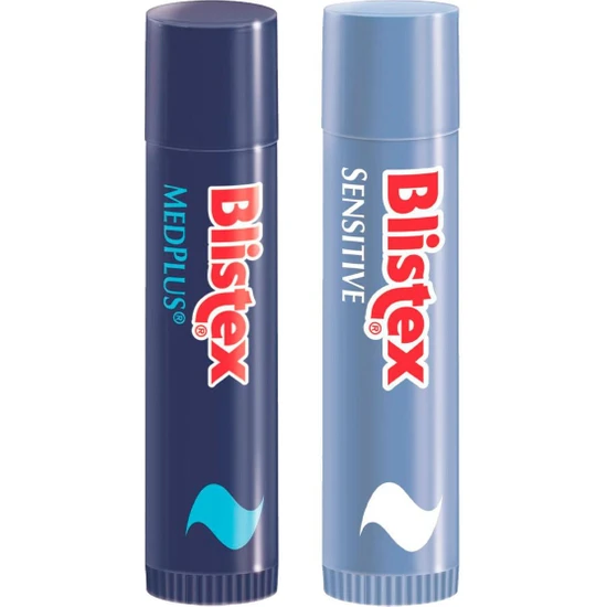 Blistex Kuru ve Çatlamış Dudaklara Onarıcı ve Ferahlatıcı Dudak Bakım Kremi- Med Plus Stick 4.25g + Hassas Dudaklar İçin Besleyici ve Nemlendirici Dudak Bakım Kremi -Sensitive 4.25gr