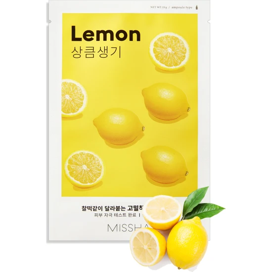 Mıssha Koyu ve Mat Ciltler Için Limon Içeren Aydınlatıcı Yaprak - Airy Fit Sheet Mask (Lemon)