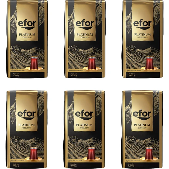 Efor Çay Efor Platinum Siyah Dökme Çay Özel Seri 1.000 gr x 6 Adet