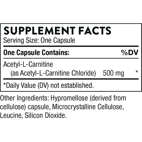 Thorne Research AcetylLCarnitine Acetyl 500MG 60 Kapsül Fiyatı