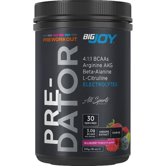 Bigjoy Sports Predator Preworkout Beta-Alanine L- Citrulline Orman Meyveli 510g