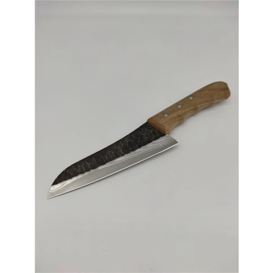Hisar Bıçak Kamp Bıçağı Mutfak Bıçağı Dövme Çelik Ahşap Rengi Şef Bıçağı No: 6