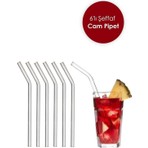 Sezen Kozmetik Şeffaf 6'lı Eğimli Cam Pipet, 20 cm 9 mm Sağlıklı El Yapımı