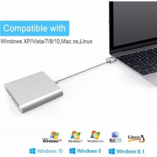 Teenspirit Bakeey USB 3.0 Tip C Yüksek Hızlı Cf Sd Tf Mikro Sd Kart Mikro Sd Akıllı Hafıza Kartı Okuyucu Otg Adaptörü (Yurt Dışından)