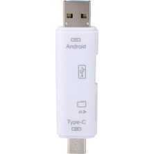 Teenspirit Type - C 3.1 Pc ve Telefon İçin Çok Işlevli USB 2.0+Microusb Kart Okuyucu + Hub (Yurt Dışından)