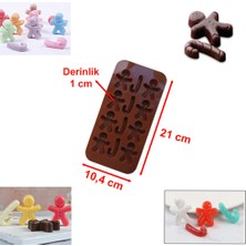 Paras Ticaret 12 Göz Gingerbread Man ve Baston Şeker Temalı Silikon Kek Kurabiye Buz Çikolata vb. Kalıbı Küçük Silikon Kalıp (1 ADET) EBAT: 21 x 10,4 cm