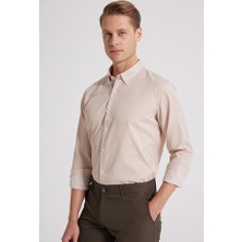 D'S Damat Slim Fit Kahverengi Çizgili Gömlek 6HC02ORT10265