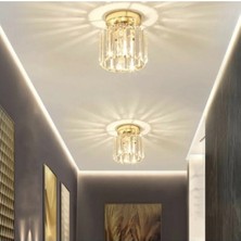 Lambadar Kristal Model Modern Tekli Plafonyer Model Gold Avize