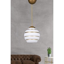 Lambadar Tekli Gold Şeritli Sarkıt Avize