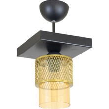 Lambadar Tekli Bal Cam Kafes Model Modern Plafonyer Avize