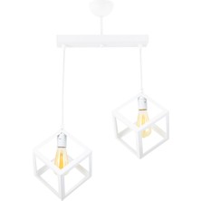 Lambadar Rustik Retro Model Geometrik Sarkıt Metal Küp Avize